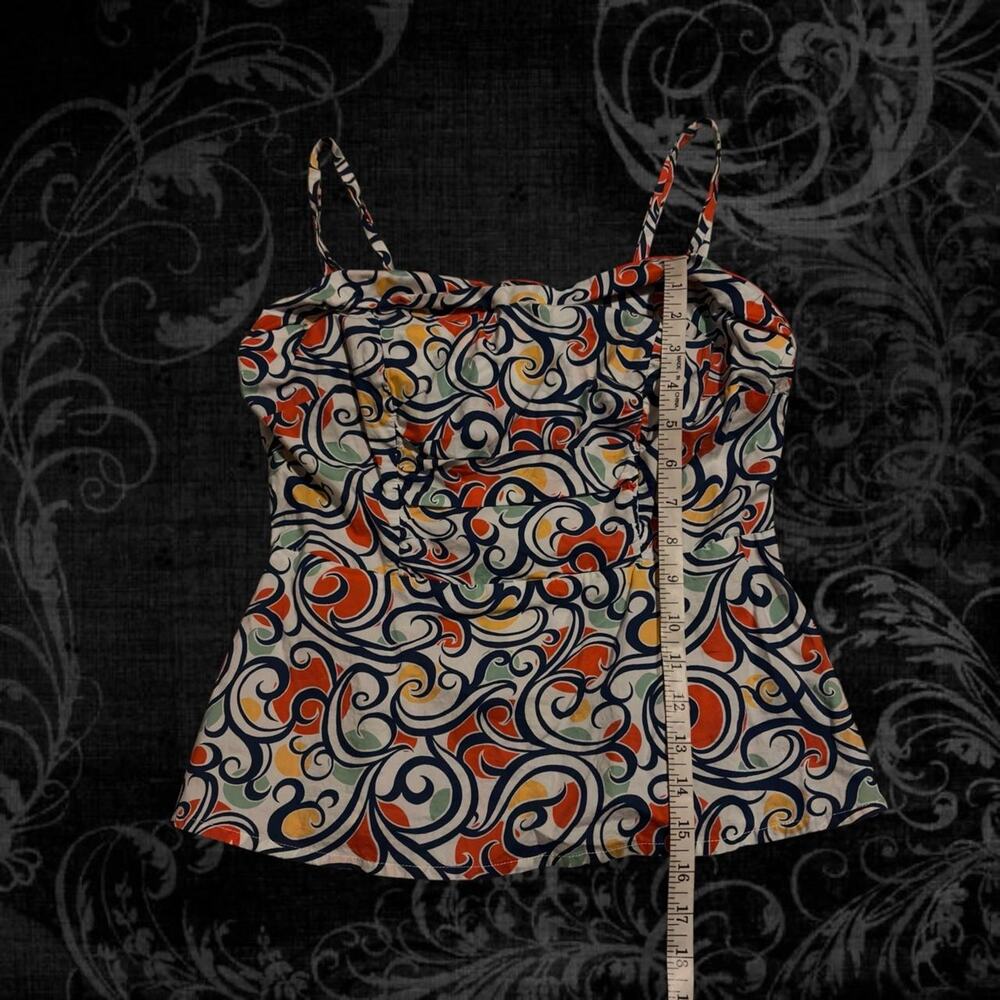 mix colors swirl Y2k retro boho whimsical fairy vintage cami top - Picture 8 of 8